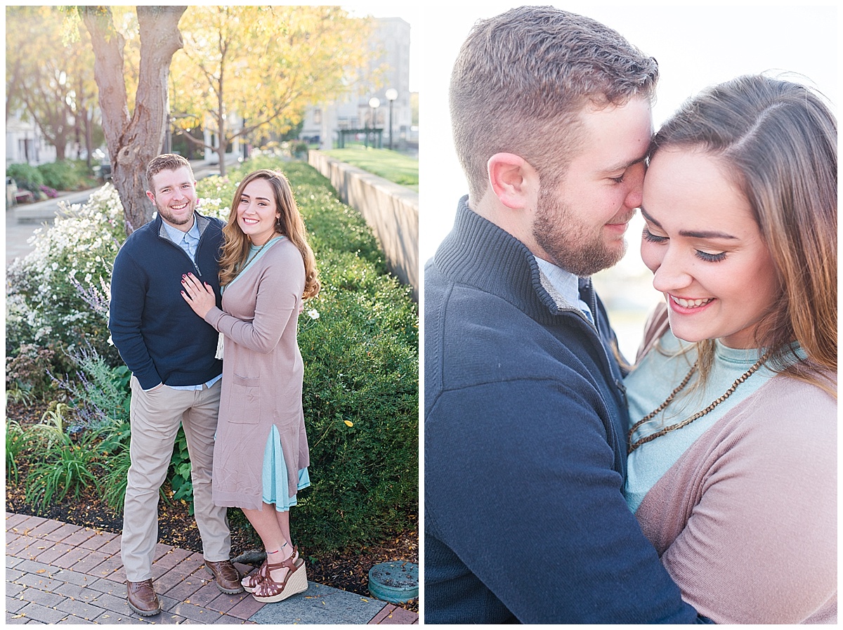 Fall Engagement Pictures with Puppy at Riverscape Park and Eastwood Lake in Dayton, Ohio photographed by Rachael Leigh Photography