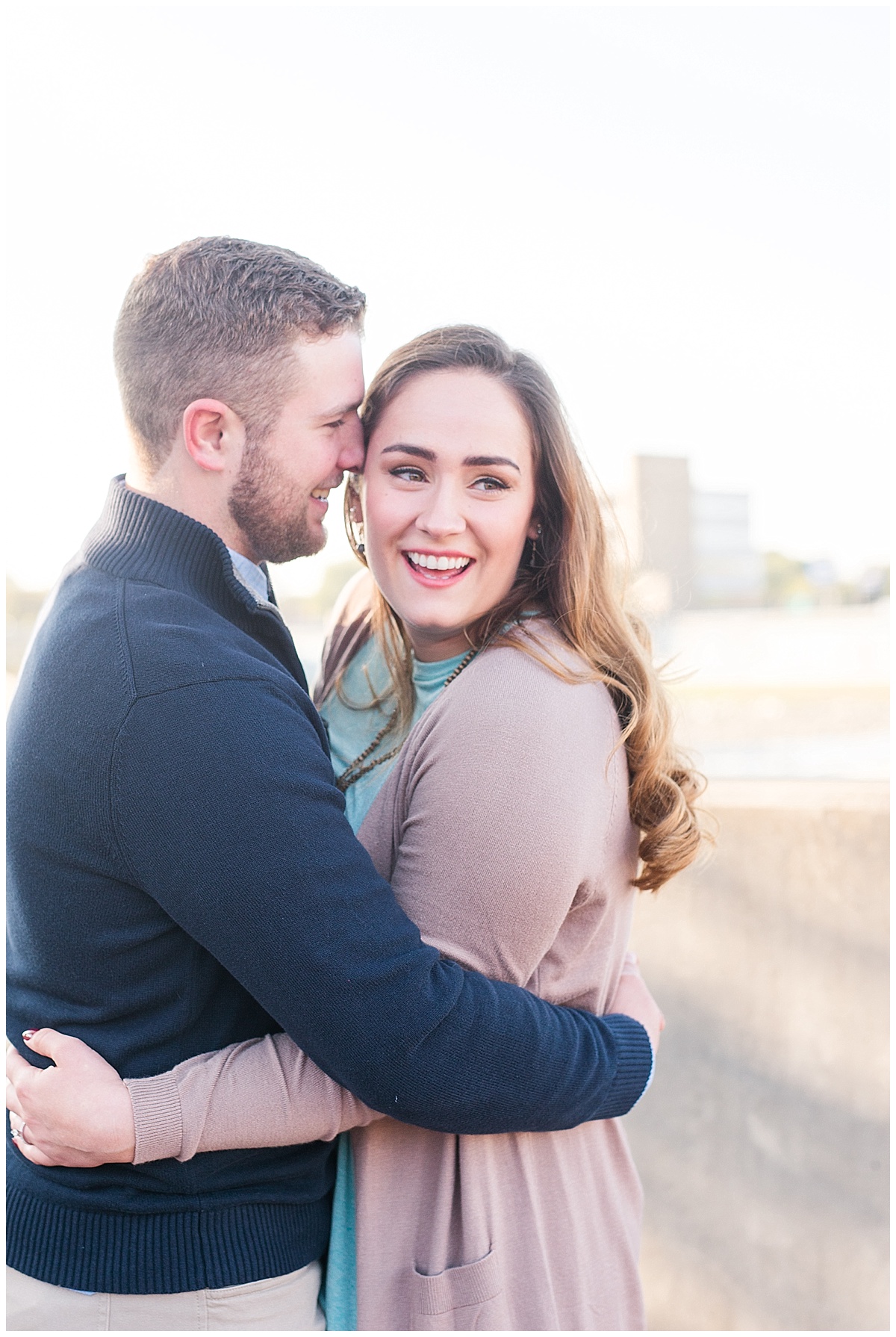 Fall Engagement Pictures with Puppy at Riverscape Park and Eastwood Lake in Dayton, Ohio photographed by Rachael Leigh Photography