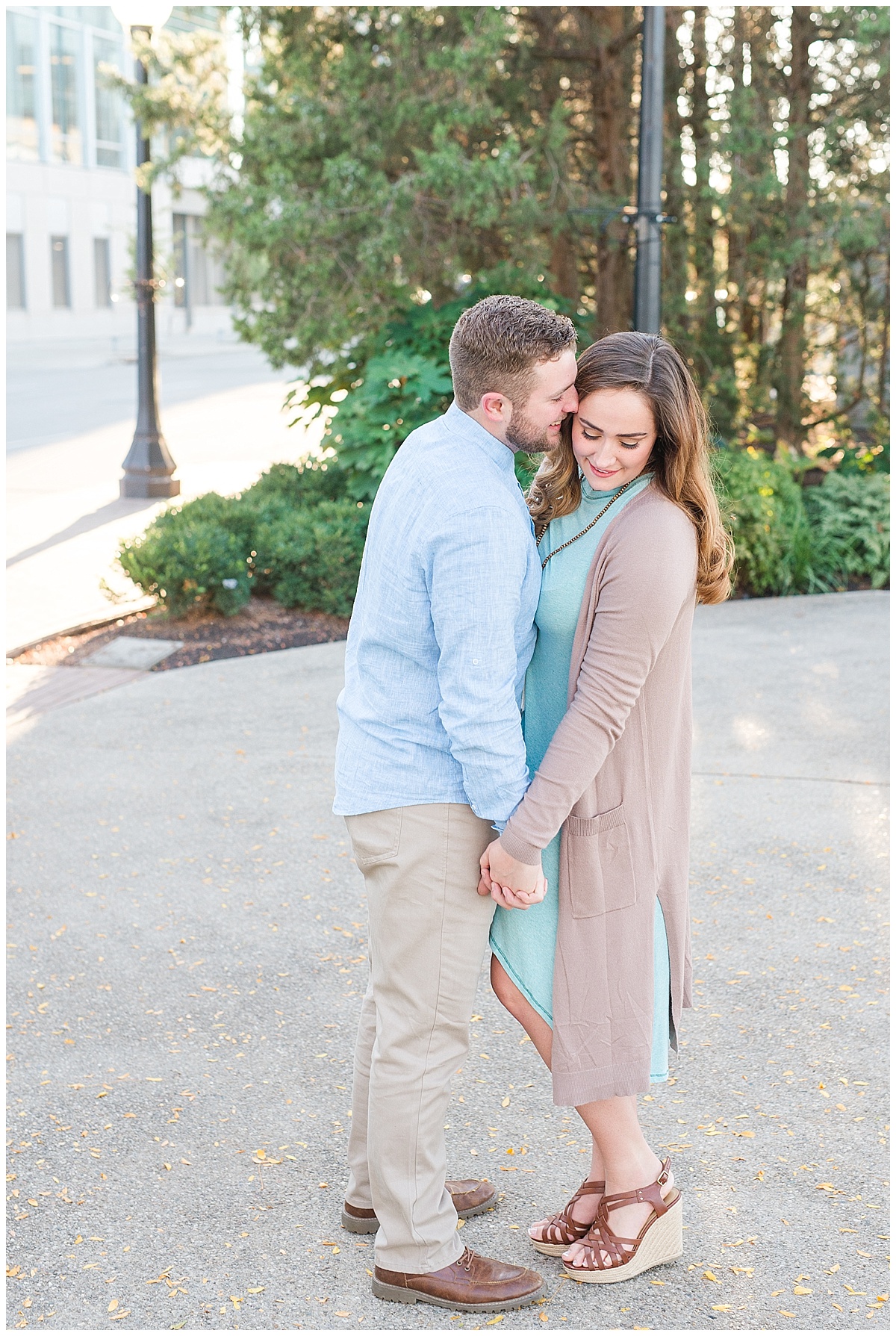 Fall Engagement Pictures with Puppy at Riverscape Park and Eastwood Lake in Dayton, Ohio photographed by Rachael Leigh Photography