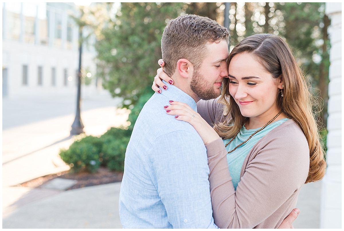 Fall Engagement Pictures with Puppy at Riverscape Park and Eastwood Lake in Dayton, Ohio photographed by Rachael Leigh Photography