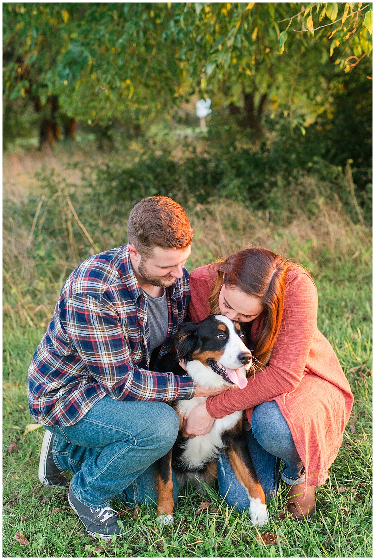 Fall Engagement Pictures with Puppy at Riverscape Park and Eastwood Lake in Dayton, Ohio photographed by Rachael Leigh Photography