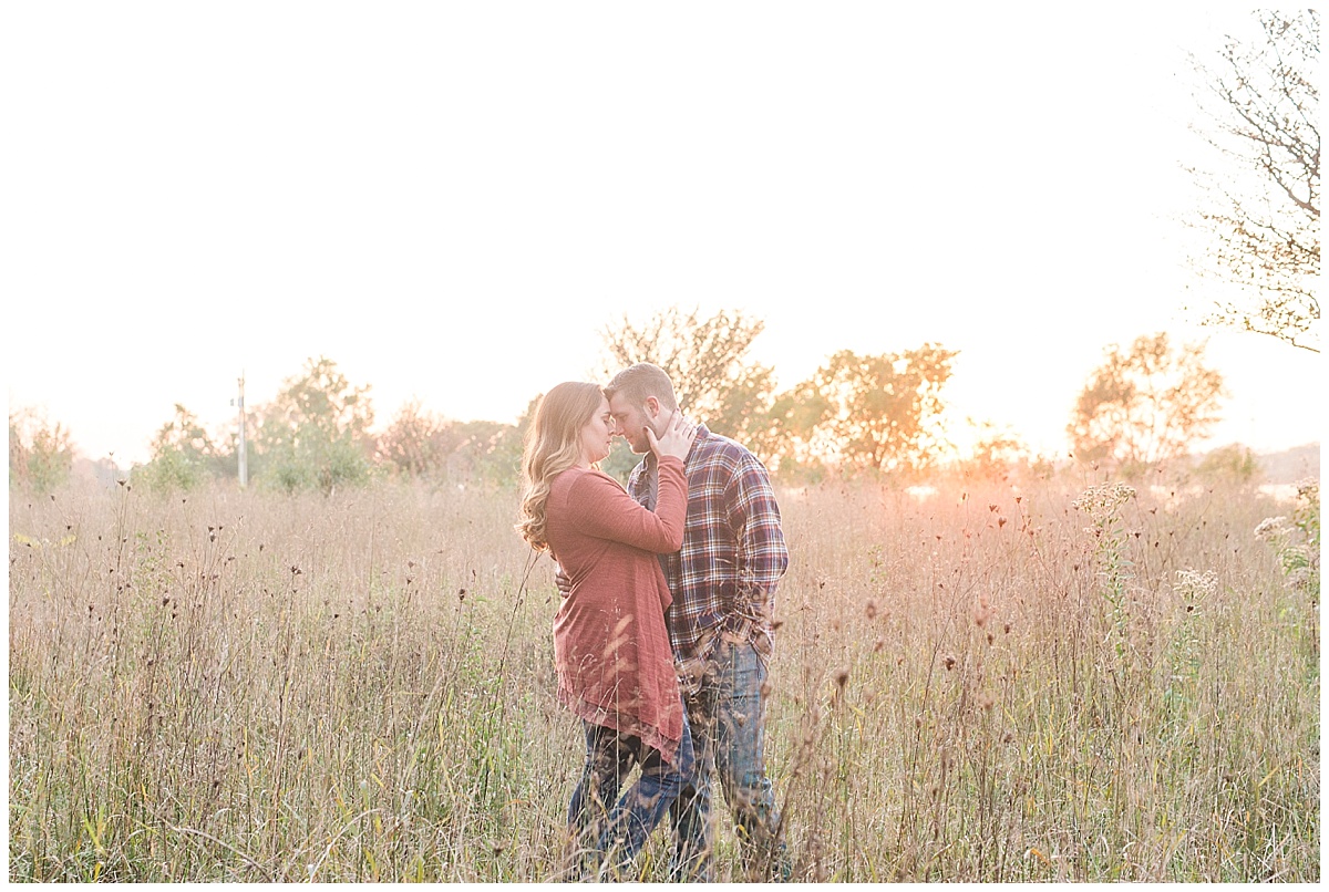 Fall Engagement Pictures with Puppy at Riverscape Park and Eastwood Lake in Dayton, Ohio photographed by Rachael Leigh Photography